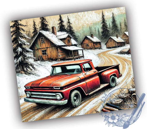 Vintage Chevy Truck 20oz Tumbler Wrap, Truck Lover Tumbler, 20oz Tumbler Wrap, Sublimation Tumbler, Vintage Truck Tumbler, Personalized Tumbler, Automotive Tumbler Sublimation ToriDesigns 