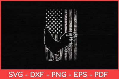 Vintage Chicken Camo American Flag Patriotic Farmer Svg Design SVG artprintfile 