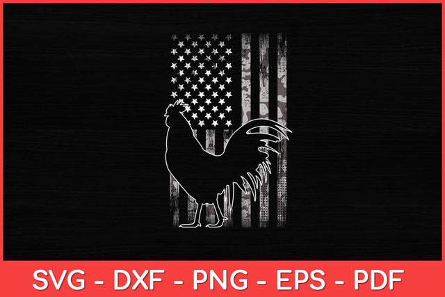 Vintage Chicken Camo American Flag Patriotic Farmer Svg Design SVG artprintfile 