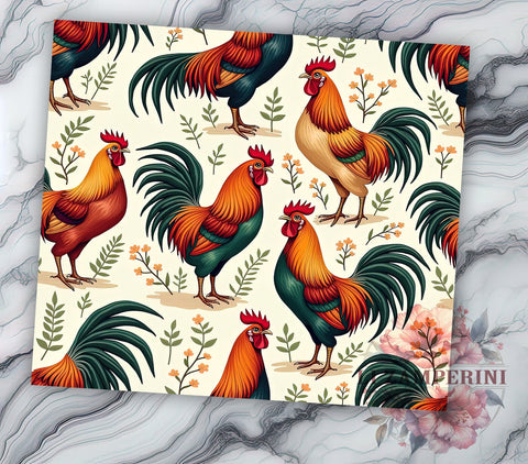 Vintage Chicken Farmhouse Country 20oz Tumbler Wrap, Country Style Gift, Rustic Farm Art, Chicken Lover Gift, Sublimation Design Sublimation Li Zamperini 