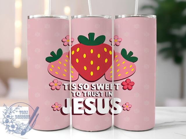 Vintage Christian, Trust Jesus, Faith Tumbler, PNG File, Sublimation Art, Inspirational Gift, Religious Decor, Digital Download Sublimation ToriDesigns 