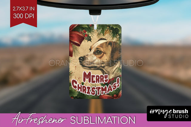 Vintage Christmas Air Freshener PNG - Xmas Car Freshener Sublimation OrangeBrushStudio 