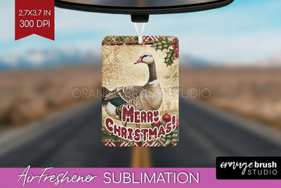 Vintage Christmas Air Freshener PNG - Xmas Car Freshener Sublimation OrangeBrushStudio 