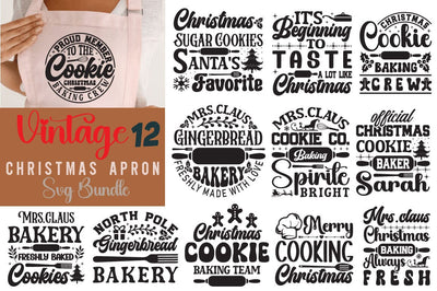 Vintage Christmas Apron Svg Bundle SVG Angelina750 