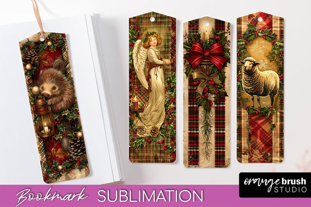 Vintage Christmas Bookmark - Retro Christmas Bookmarks PNG Sublimation OrangeBrushStudio 
