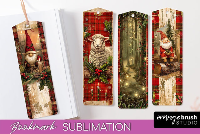 Vintage Christmas Bookmark - Retro Christmas Bookmarks PNG Sublimation OrangeBrushStudio 