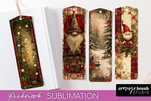 Vintage Christmas Bookmark - Retro Christmas Bookmarks PNG Sublimation OrangeBrushStudio 