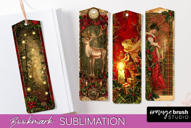 Vintage Christmas Bookmark - Retro Christmas Bookmarks PNG Sublimation OrangeBrushStudio 