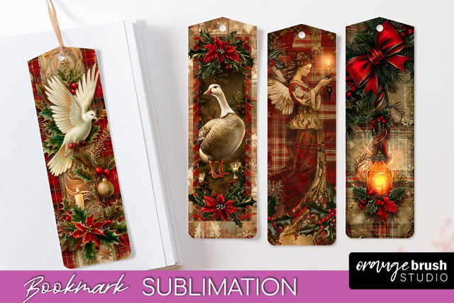 Vintage Christmas Bookmark - Retro Christmas Bookmarks PNG Sublimation OrangeBrushStudio 