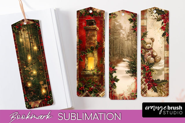 Vintage Christmas Bookmark - Retro Christmas Bookmarks PNG Sublimation OrangeBrushStudio 