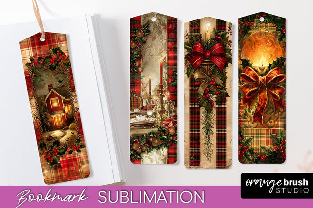 Vintage Christmas Bookmark - Retro Christmas Bookmarks PNG Sublimation OrangeBrushStudio 