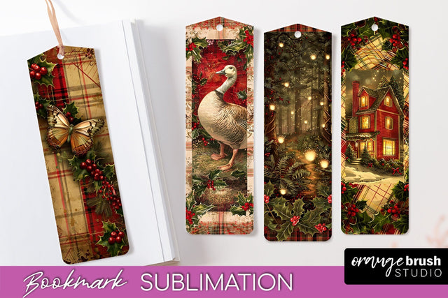 Vintage Christmas Bookmark - Retro Christmas Bookmarks PNG Sublimation OrangeBrushStudio 