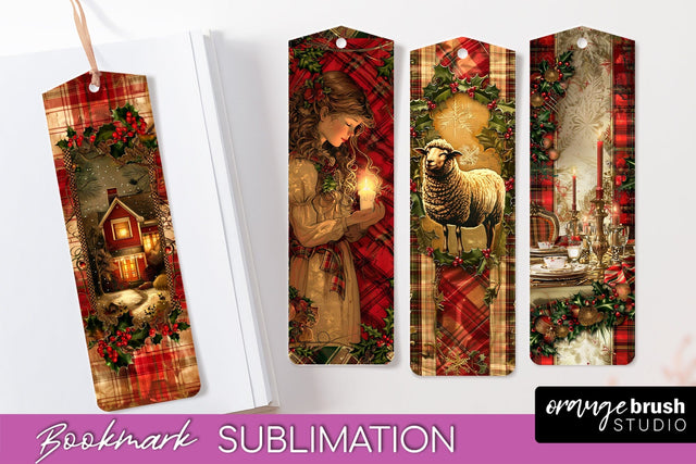 Vintage Christmas Bookmark - Retro Christmas Bookmarks PNG Sublimation OrangeBrushStudio 