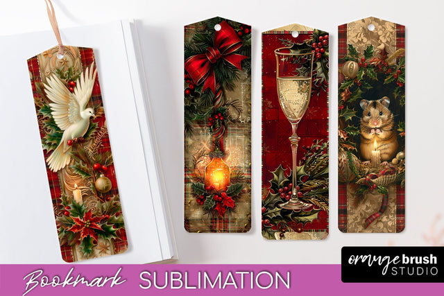 Vintage Christmas Bookmark - Retro Christmas Bookmarks PNG Sublimation OrangeBrushStudio 