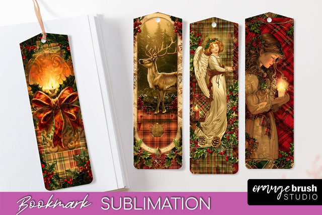 Vintage Christmas Bookmark - Retro Christmas Bookmarks PNG Sublimation OrangeBrushStudio 