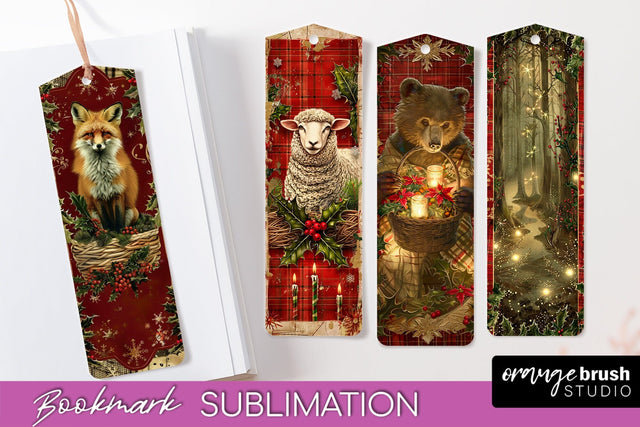 Vintage Christmas Bookmark - Retro Christmas Bookmarks PNG Sublimation OrangeBrushStudio 