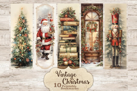 Vintage Christmas Bookmarks Printable | Bookmark Sheet SVG GlamArtZhanna 