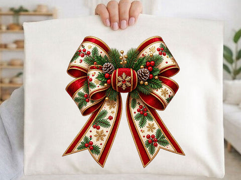 Vintage Christmas Bow Clipart PNG SVG artprintfile 