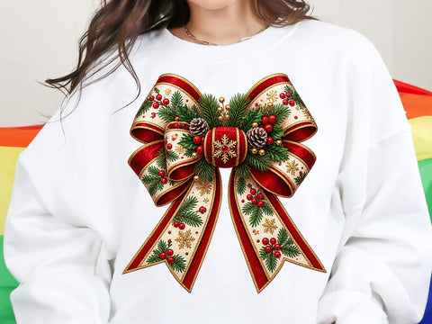 Vintage Christmas Bow Clipart PNG SVG artprintfile 
