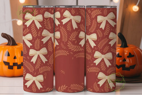 Vintage Christmas Bows 20oz Tumbler Wrap Sublimation PixelChick 