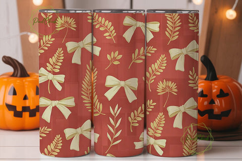Vintage Christmas Bows 20oz Tumbler Wrap Sublimation PixelChick 