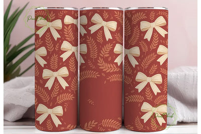 Vintage Christmas Bows 20oz Tumbler Wrap Sublimation PixelChick 