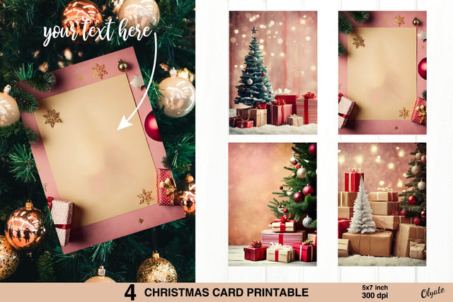 Vintage Christmas Card PNG. Christmas Greeting Card Design Sublimation Olga Terlyanskaya 