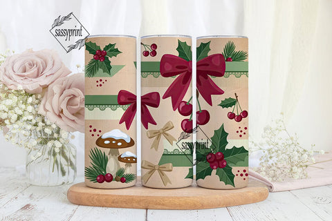 Vintage Christmas Cheer 20oz Tumbler Sublimation sassyprint 