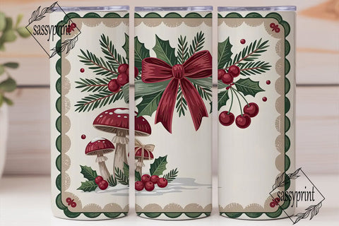 Vintage Christmas Cheer 20oz Tumbler Sublimation sassyprint 