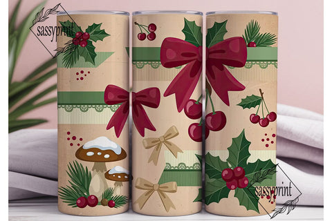 Vintage Christmas Cheer 20oz Tumbler Sublimation sassyprint 