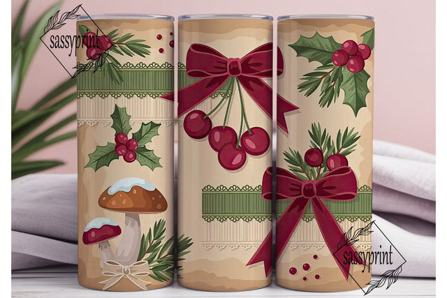 Vintage Christmas Cheer 20oz Tumbler Sublimation sassyprint 
