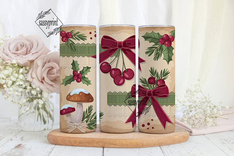 Vintage Christmas Cheer 20oz Tumbler Sublimation sassyprint 