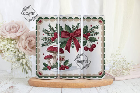 Vintage Christmas Cheer 20oz Tumbler Sublimation sassyprint 
