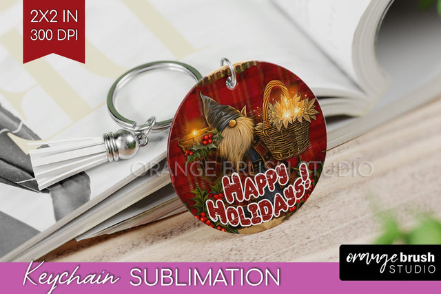 Vintage Christmas Keychain PNG - Xmas Keychain Sublimation Sublimation OrangeBrushStudio 