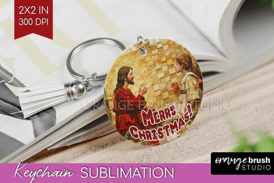 Vintage Christmas Keychain PNG - Xmas Keychain Sublimation Sublimation OrangeBrushStudio 