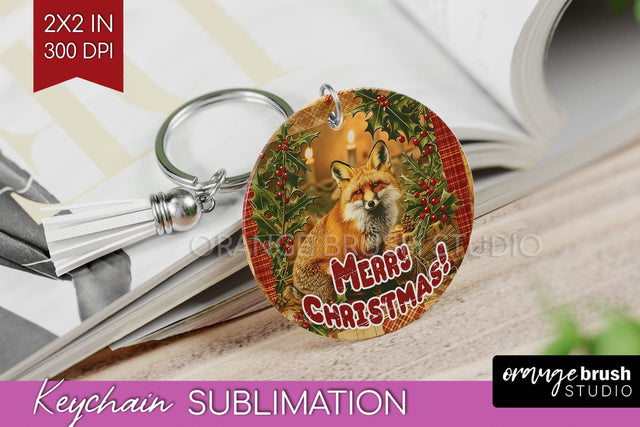 Vintage Christmas Keychain PNG - Xmas Keychain Sublimation Sublimation OrangeBrushStudio 