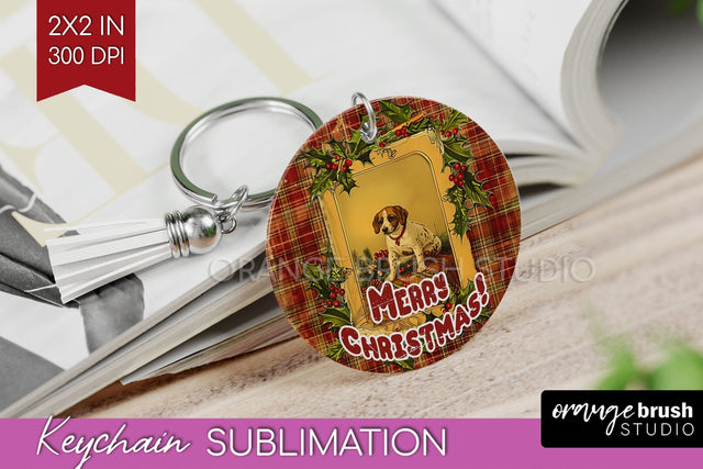 Vintage Christmas Keychain PNG - Xmas Keychain Sublimation Sublimation OrangeBrushStudio 