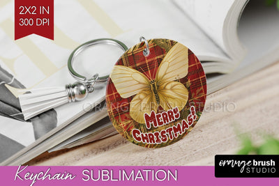 Vintage Christmas Keychain PNG - Xmas Keychain Sublimation Sublimation OrangeBrushStudio 