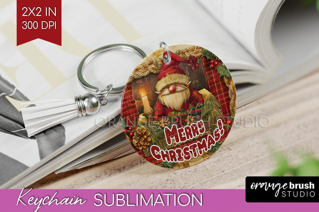 Vintage Christmas Keychain PNG - Xmas Keychain Sublimation Sublimation OrangeBrushStudio 