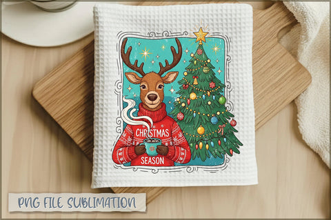 VIntage Christmas Kitchen Towel PNG Bundle Sublimation Shetara Begum 