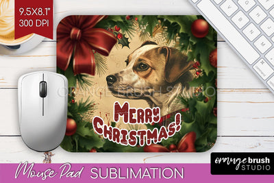Vintage Christmas Mouse Pad Sublimation - Xmas Mousepad PNG Sublimation OrangeBrushStudio 