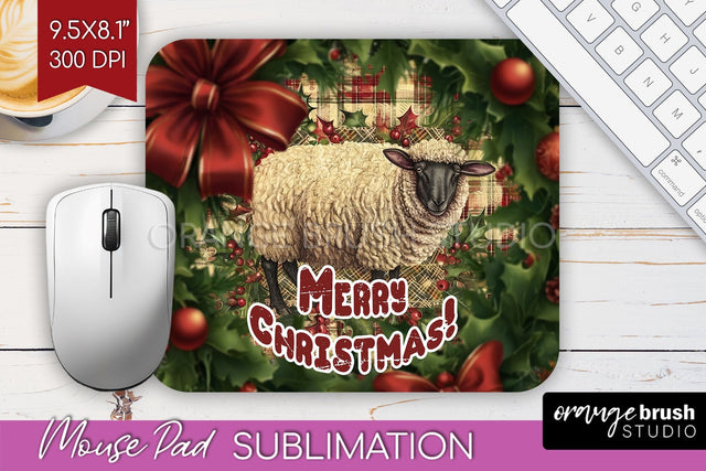 Vintage Christmas Mouse Pad Sublimation - Xmas Mousepad PNG Sublimation OrangeBrushStudio 