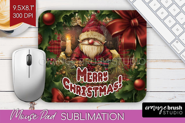 Vintage Christmas Mouse Pad Sublimation - Xmas Mousepad PNG Sublimation OrangeBrushStudio 