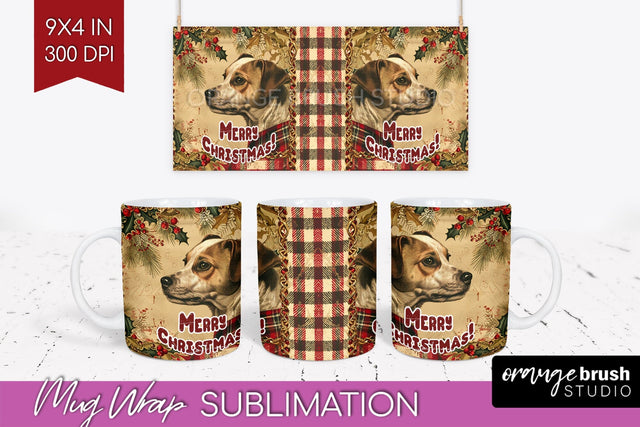 Vintage Christmas Mug Wrap - Retro Xmas 15Oz Mug Sublimation Sublimation OrangeBrushStudio 