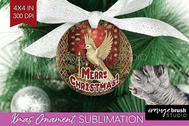 Vintage Christmas Ornament PNG - Retro Xmas Sublimation Sublimation OrangeBrushStudio 
