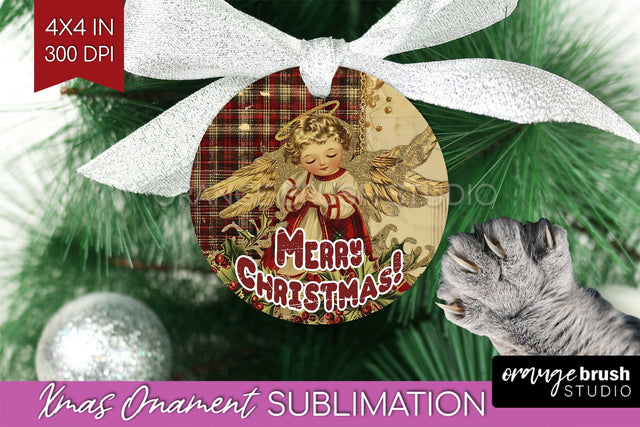 Vintage Christmas Ornament PNG - Retro Xmas Sublimation Sublimation OrangeBrushStudio 