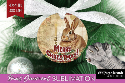 Vintage Christmas Ornament PNG - Retro Xmas Sublimation Sublimation OrangeBrushStudio 