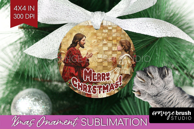 Vintage Christmas Ornament PNG - Retro Xmas Sublimation Sublimation OrangeBrushStudio 