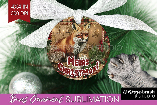 Vintage Christmas Ornament PNG - Retro Xmas Sublimation Sublimation OrangeBrushStudio 