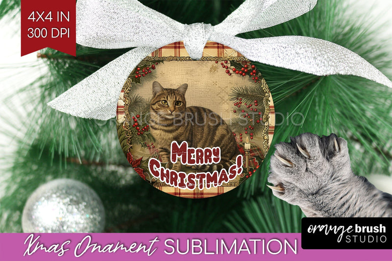 Vintage Christmas Ornament PNG - Retro Xmas Sublimation Sublimation OrangeBrushStudio 